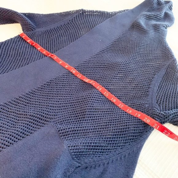 White + Warren Hooded Mesh Knit Cardigan Sweater - Picture 7 of 8